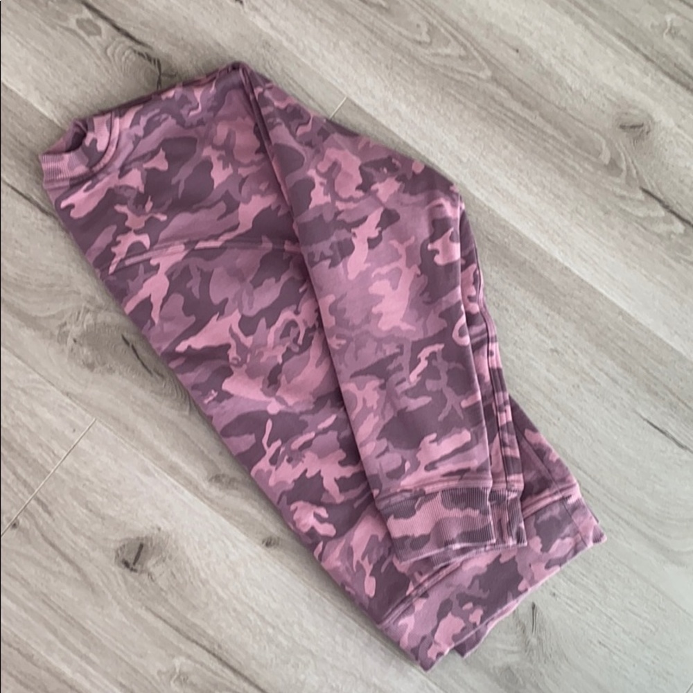 Lululemon all yours crew terry pink camo incognito